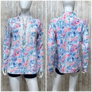 Lilly Pulitzer Janie Popover in Crew Blue Tint Sea To Shining Sea [AA106]